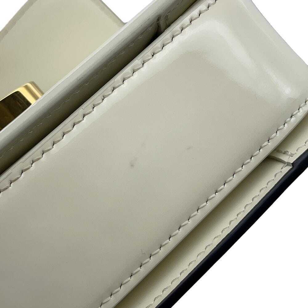 Celine Teen Garance Patent Vernis Shoulder Bag Hobo Black White - Picture 9 of 12